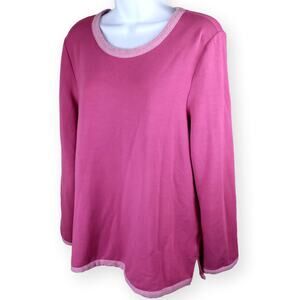 Pajama Gram Magenta Pink Fleece Sleep Top Sweat Shirt M